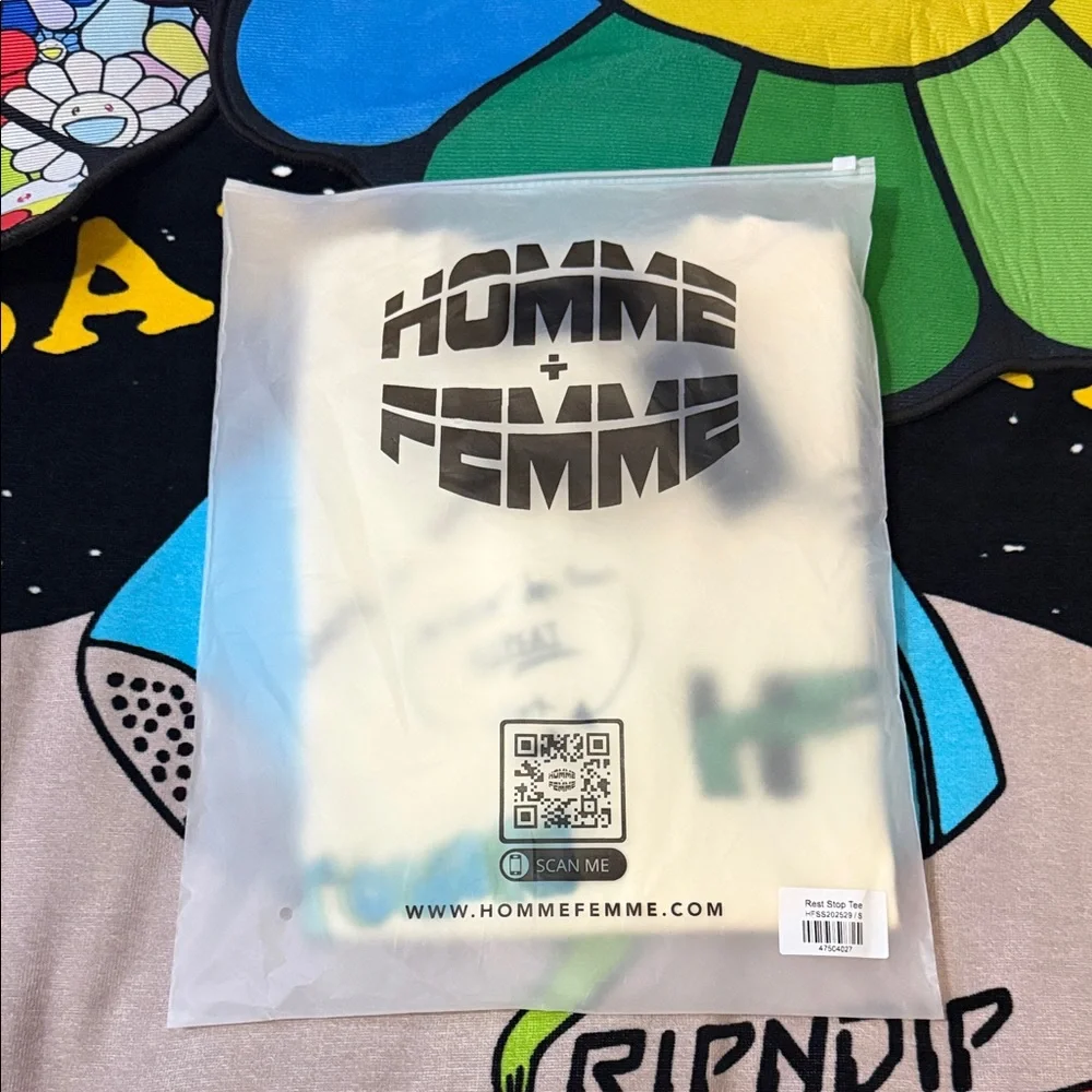 Homme + Femme "Rest Stop" Off White Tee ( Oversized ) Fits Large - Picture 16 of 16